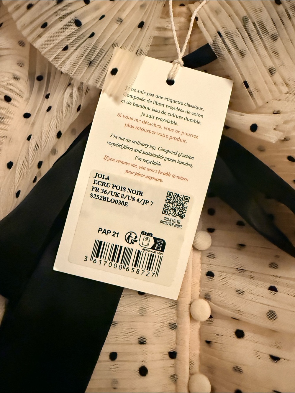 🌱NWT - Sezane JOLA Blouse in size 4 - Picture 16 of 16
